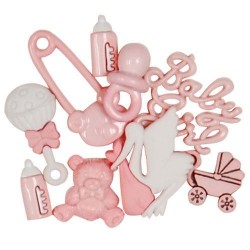 Botones Decorativos - Bebé de Color Rosa